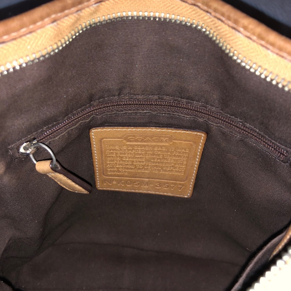 Small Beige Coach Monogram Canvas/Leather Bag